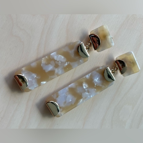 Club Monaco Yellow White Marble Earrings - Picture 5 of 5